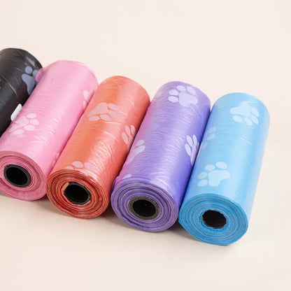 Bolsas para Perros con Diseño de Patitas 🐾 – 180 bolsas (12 rollos)